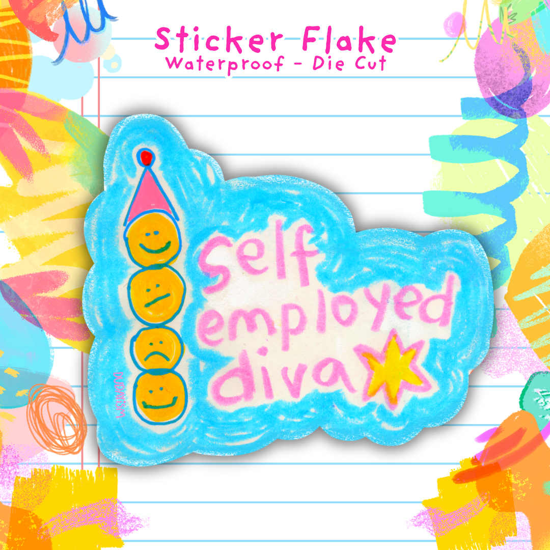 Self Employed Diva - Sticker Flake