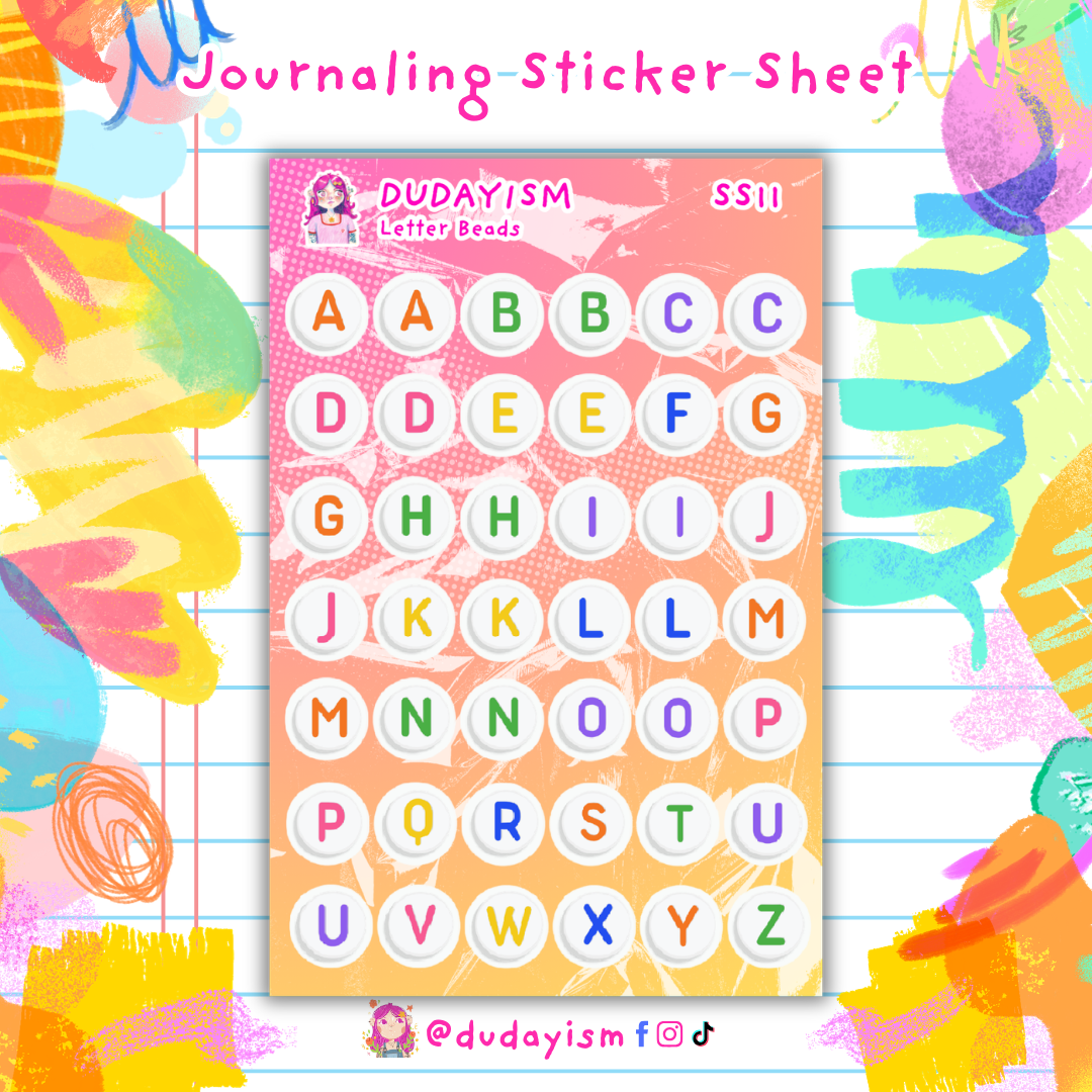 Letter Beads - Journaling Sticker Sheet 11
