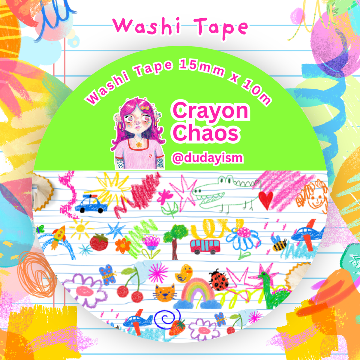Crayon Chaos - Washi Tape