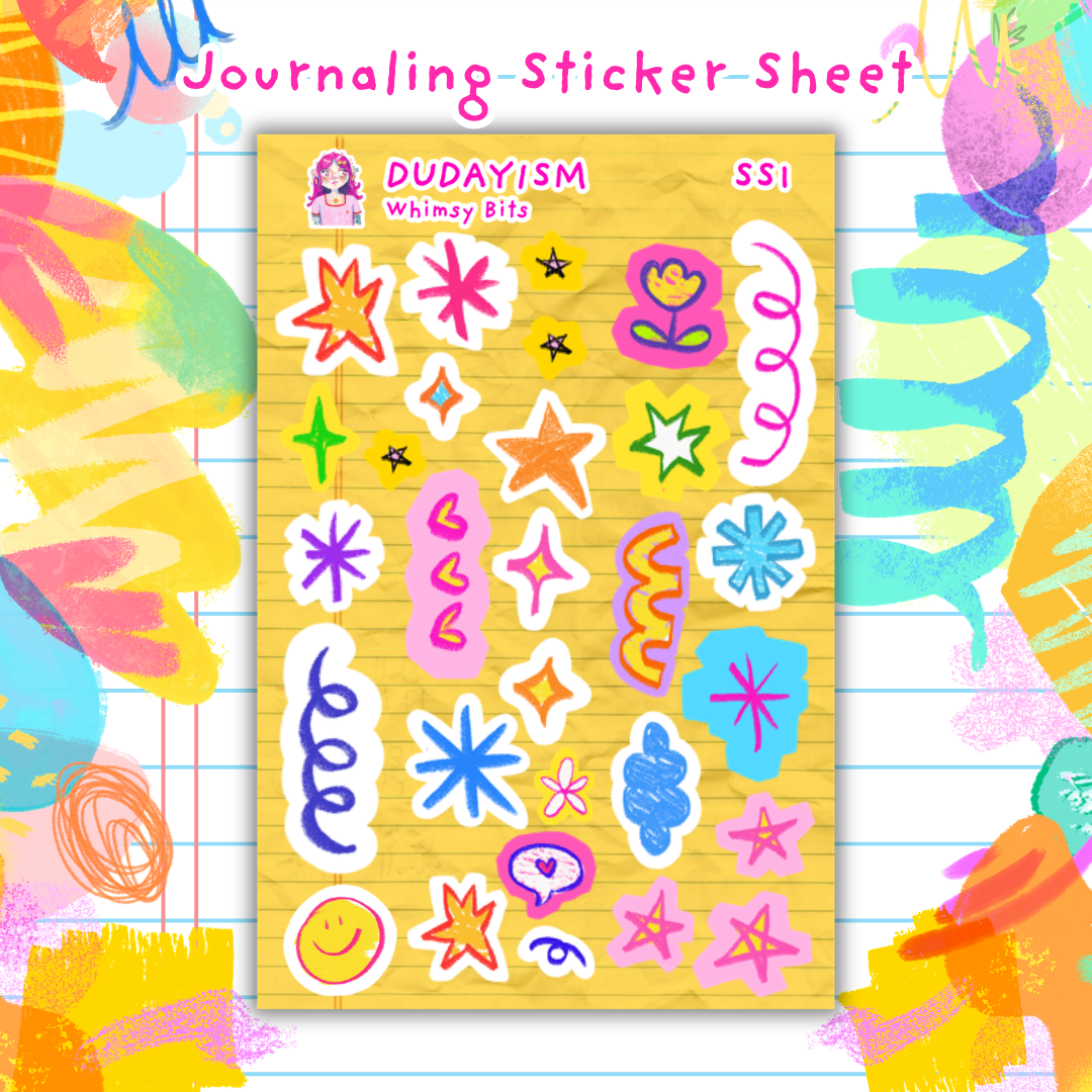 Whimsy Bits - Journaling Sticker Sheet 1