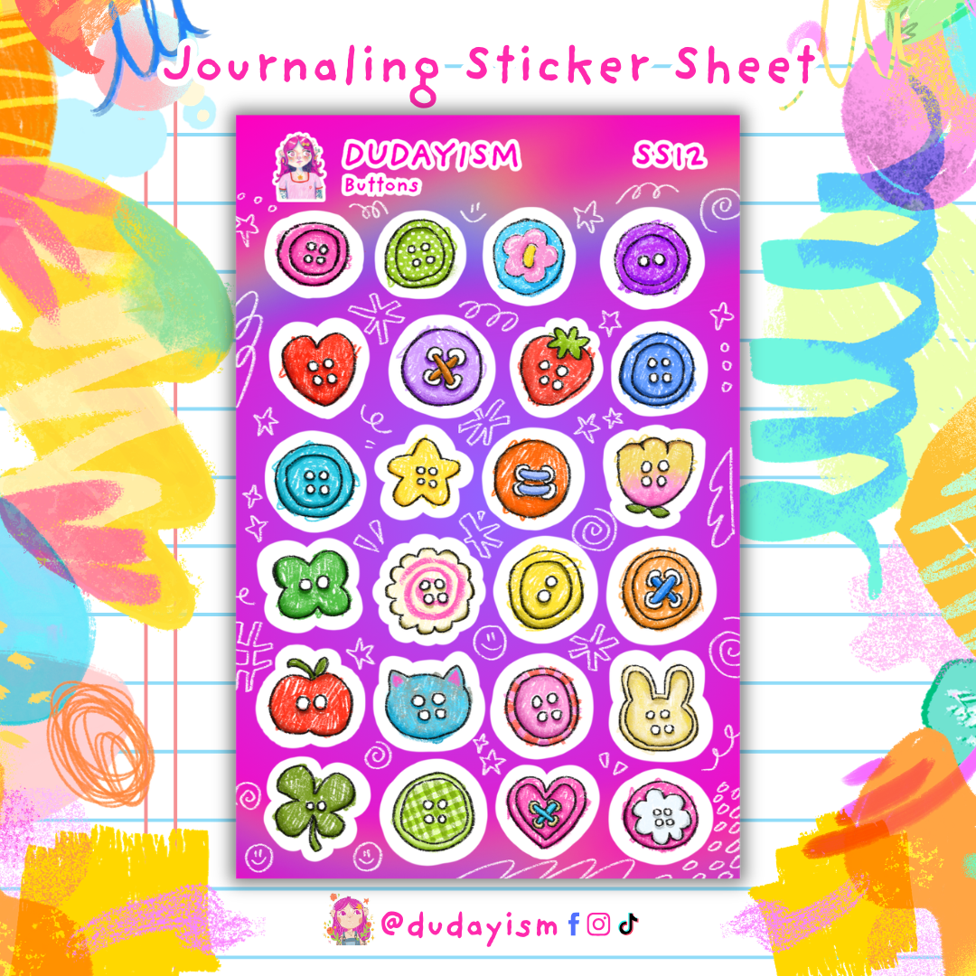 Buttons - Journaling Sticker Sheet 12