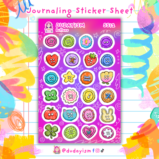 Buttons - Journaling Sticker Sheet 12