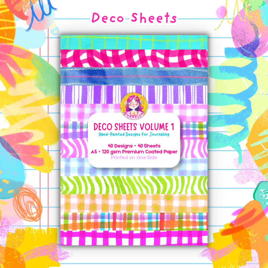 (PRE-ORDER) Deco Sheets Volume 1 (Hand-Painted Designs for Journaling)