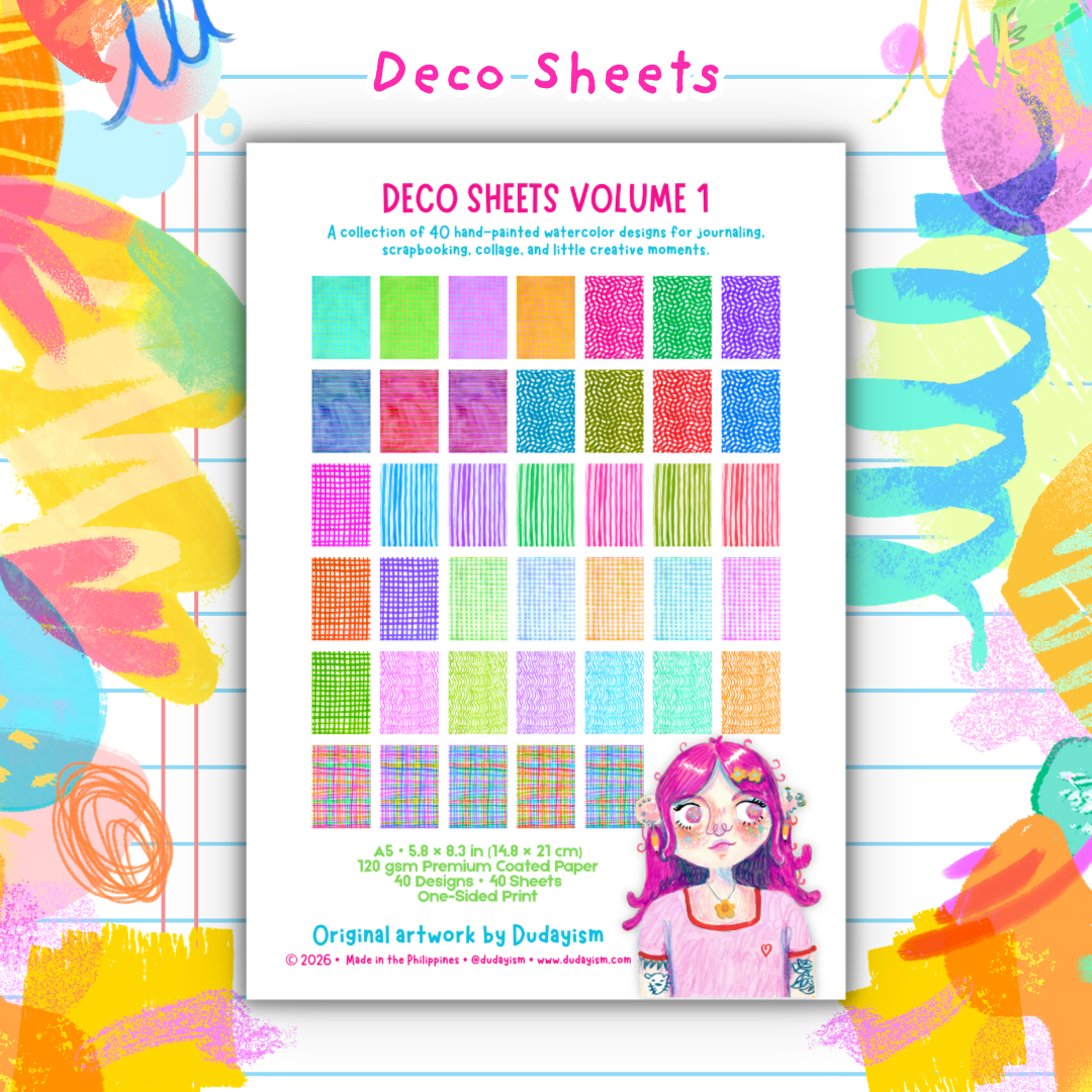 (PRE-ORDER) Deco Sheets Volume 1 (Hand-Painted Designs for Journaling)