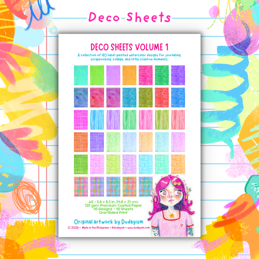 (PRE-ORDER) Deco Sheets Volume 1 (Hand-Painted Designs for Journaling)
