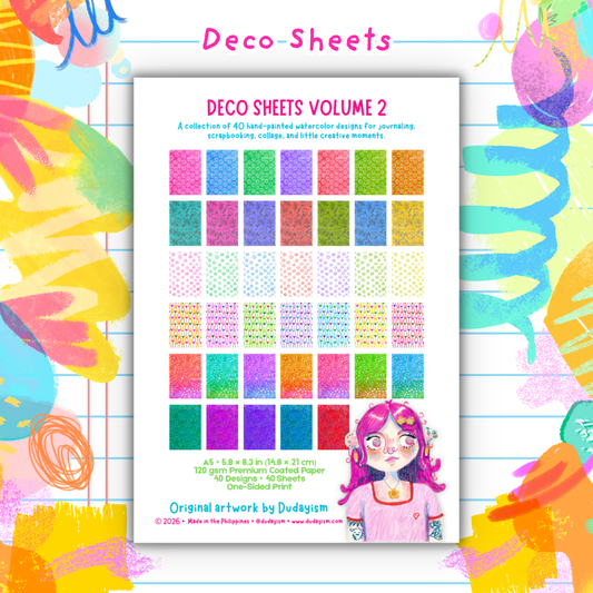 (PRE-ORDER) Deco Sheets Volume 2 (Hand-Painted Designs for Journaling)