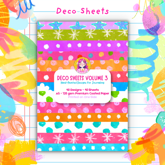 (PRE-ORDER) Deco Sheets Volume 3 (Hand-Painted Designs for Journaling)